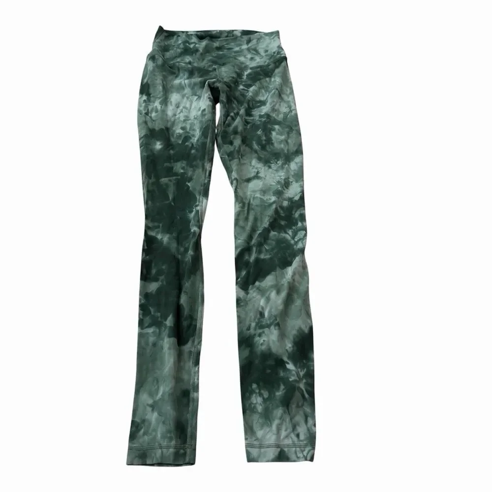 Lululemon Align High Rise Leggings Womens 8 Diamond Tie Dye Green Yoga 31”